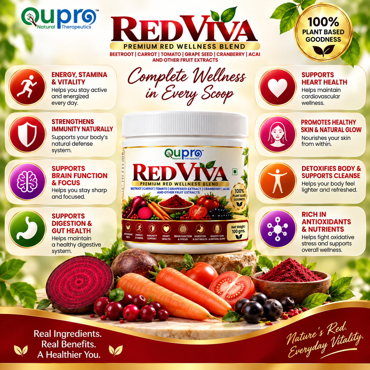 Qupro RED VIVA β Premium Red Wellness Blend | 100% Plant Based - Image 4