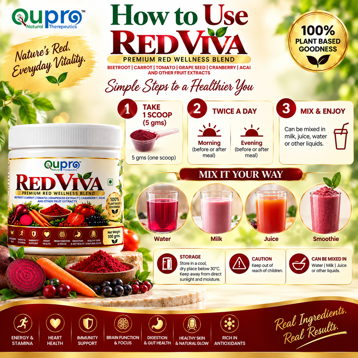 Qupro RED VIVA β Premium Red Wellness Blend | 100% Plant Based - Image 6