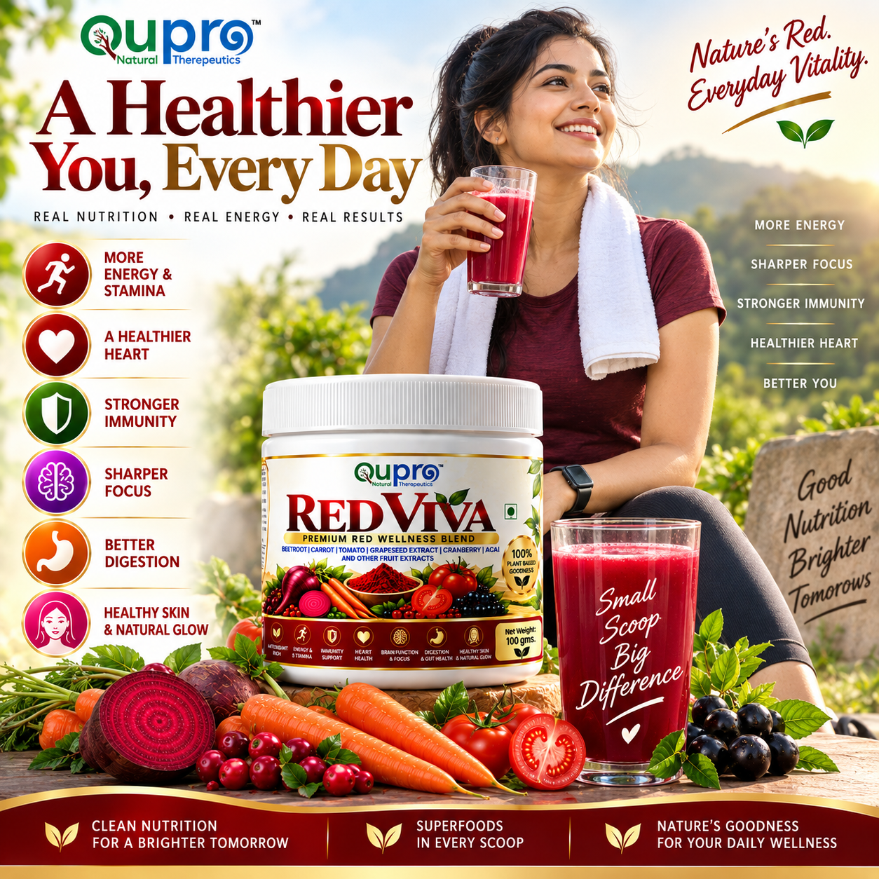 Qupro RED VIVA β Premium Red Wellness Blend | 100% Plant Based - Image 7
