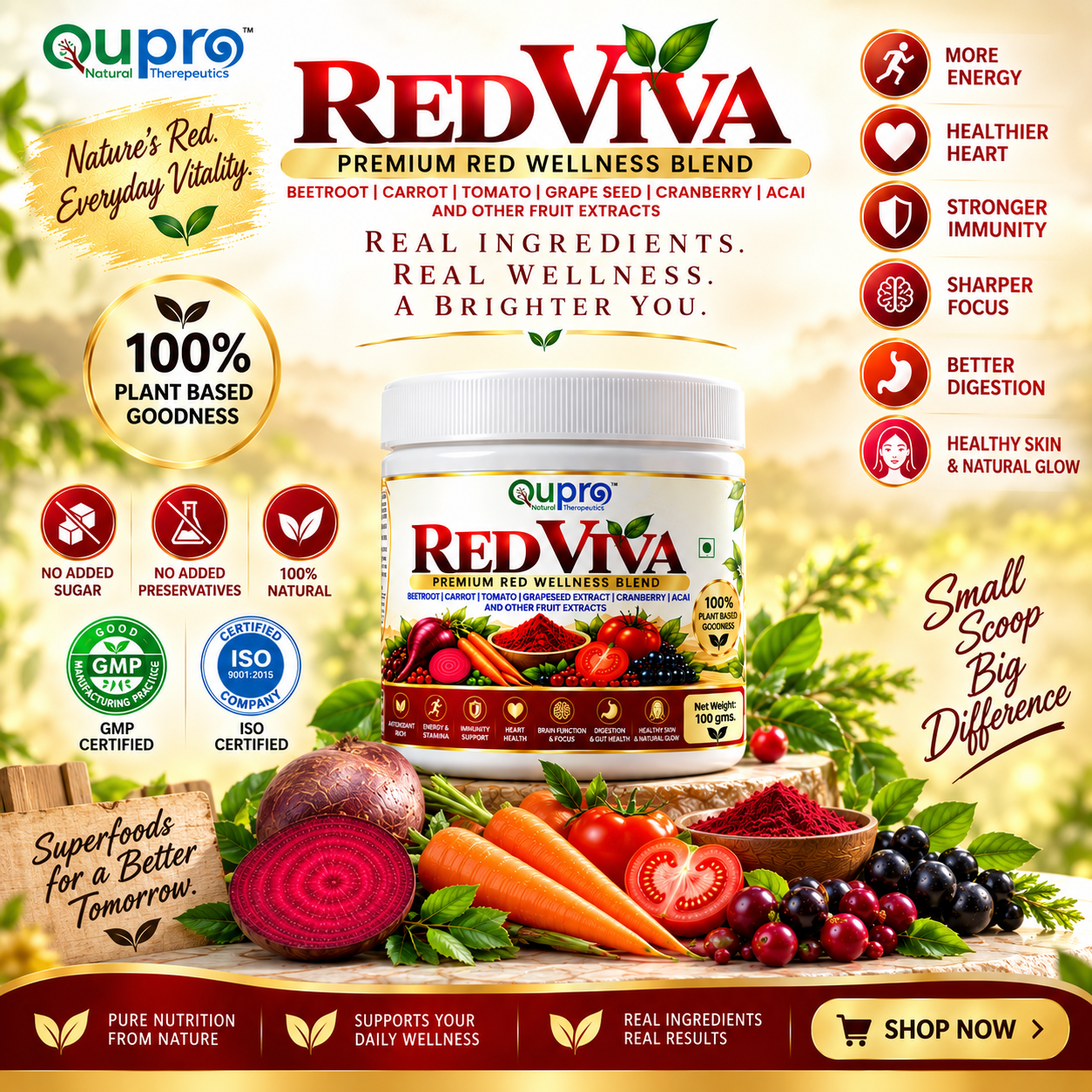 Qupro RED VIVA β Premium Red Wellness Blend | 100% Plant Based - Image 8